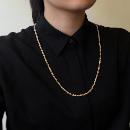 Collier Chaîne - Maille épi de blé torsadée en or jaune 750 58 Facettes 250426R