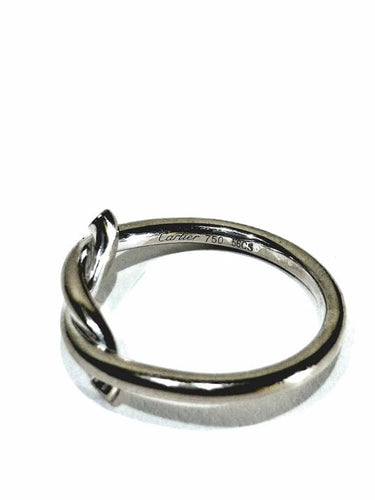 Bague 56 Cartier Entrelacés - Bague en or blanc 750 58 Facettes