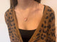 Collier Collier en or rose 18 carats et porcelaine avec diamant brillant 58 Facettes