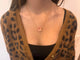 Collier Collier en or rose 18 carats et porcelaine avec diamant brillant 58 Facettes