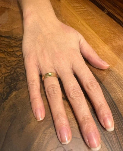 Bague 53.5 Alliance femme en or rose 18 carats, finition pointe de diamant 58 Facettes