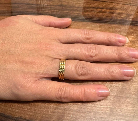 Bague 53.5 Alliance femme en or rose 18 carats, finition pointe de diamant 58 Facettes