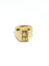 Bague 55 Chevalière en or champagne 18 carats guillochée « E H » 58 Facettes