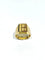 Bague 55 Chevalière en or champagne 18 carats guillochée « E H » 58 Facettes