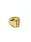 Bague 55 Chevalière en or champagne 18 carats guillochée « E H » 58 Facettes