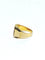 Bague 55 Chevalière en or champagne 18 carats guillochée « E H » 58 Facettes