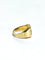 Bague 55 Chevalière en or champagne 18 carats guillochée « E H » 58 Facettes