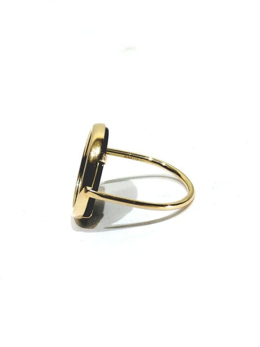 Bague 59 Ginette NY - Bague en or rose 18 carats et onyx 58 Facettes