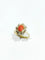 Bague 58 Bague en or jaune 18 carats avec diamants et corail rouge 58 Facettes