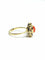 Bague 58 Bague en or jaune 18 carats avec diamants et corail rouge 58 Facettes