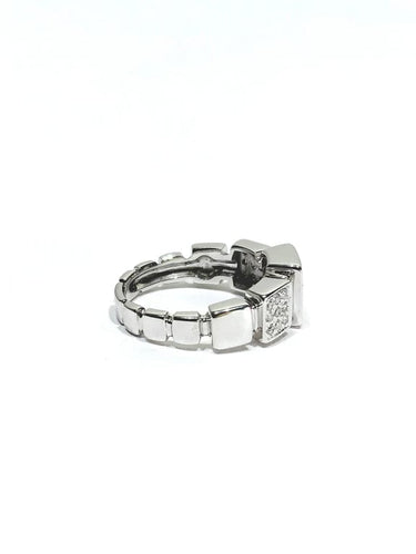 Bague 54 Didier Guerin - Bague pavée de diamants en or blanc 58 Facettes
