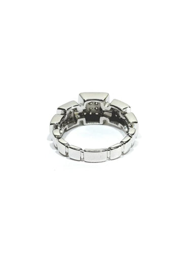 Bague 54 Didier Guerin - Bague pavée de diamants en or blanc 58 Facettes