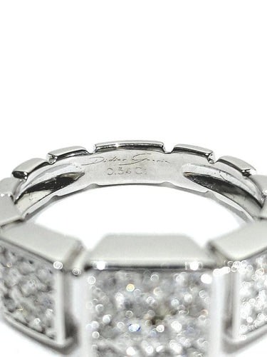 Bague 54 Didier Guerin - Bague pavée de diamants en or blanc 58 Facettes