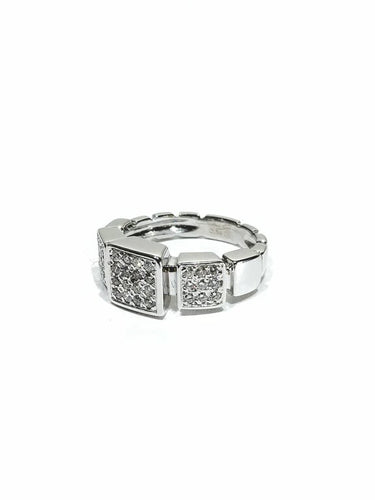 Bague 54 Didier Guerin - Bague pavée de diamants en or blanc 58 Facettes