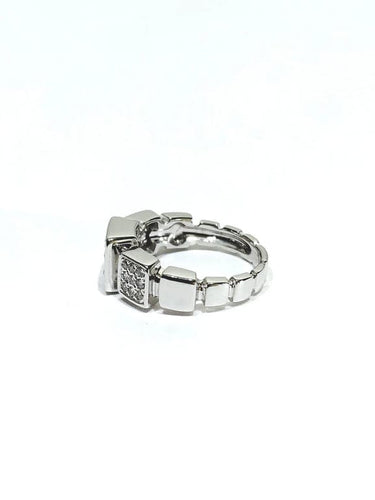 Bague 54 Didier Guerin - Bague pavée de diamants en or blanc 58 Facettes