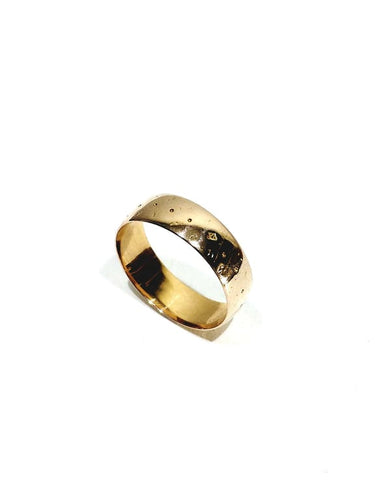 Bague 55 Napoléon III - Alliance large en or rose 18 carats 58 Facettes