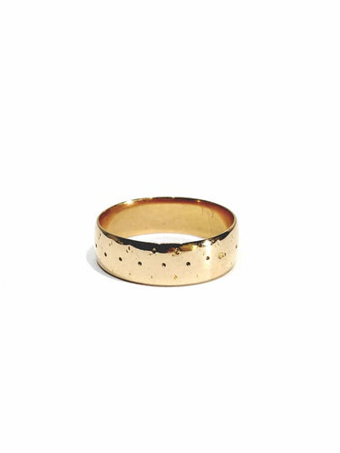Bague 55 Napoléon III - Alliance large en or rose 18 carats 58 Facettes