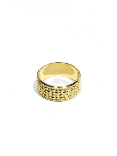 Bague 54 Alliance large femme en or rose 18 carats 58 Facettes