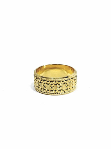 Bague 54 Alliance large femme en or rose 18 carats 58 Facettes