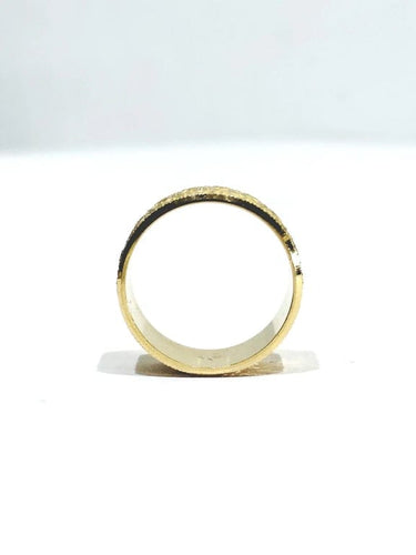 Bague 54 Alliance large femme en or rose 18 carats 58 Facettes