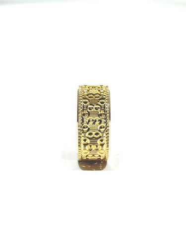 Bague 54 Alliance large femme en or rose 18 carats 58 Facettes