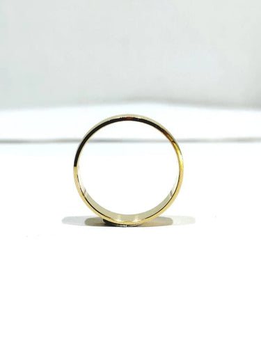 Bague 63 Alliance homme incurvée en or champagne 18 carats 58 Facettes
