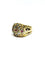 Bague 54 Bague ajourée en or champagne 18 carats avec diamants et rubis synthétiques 58 Facettes