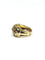 Bague 54 Bague ajourée en or champagne 18 carats avec diamants et rubis synthétiques 58 Facettes