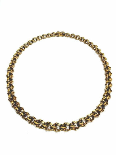 Collier Collier en or rose 18 carats à maillons entrelacés (années 1940) 58 Facettes