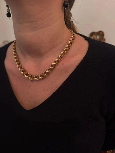 Collier Collier en or rose 18 carats à maillons entrelacés (années 1940) 58 Facettes