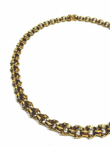 Collier Collier en or rose 18 carats à maillons entrelacés (années 1940) 58 Facettes