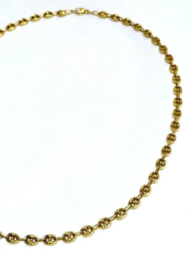 Collier Chaîne maille grain de café en or jaune 18 carats 58 Facettes