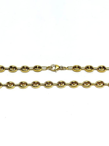 Collier Chaîne maille grain de café en or jaune 18 carats 58 Facettes