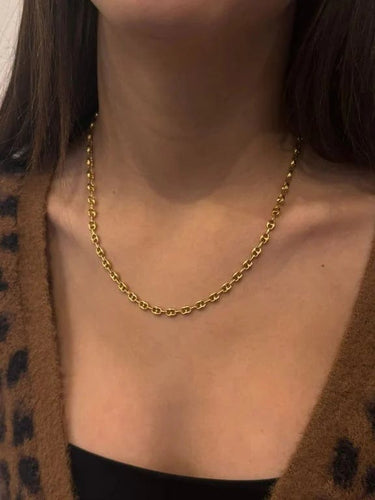 Collier Chaîne maille grain de café en or jaune 18 carats 58 Facettes