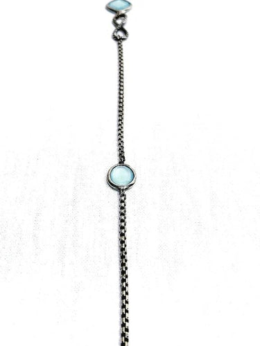 Collier David Yurman - Sautoir en argent 925 et calcédoines 58 Facettes