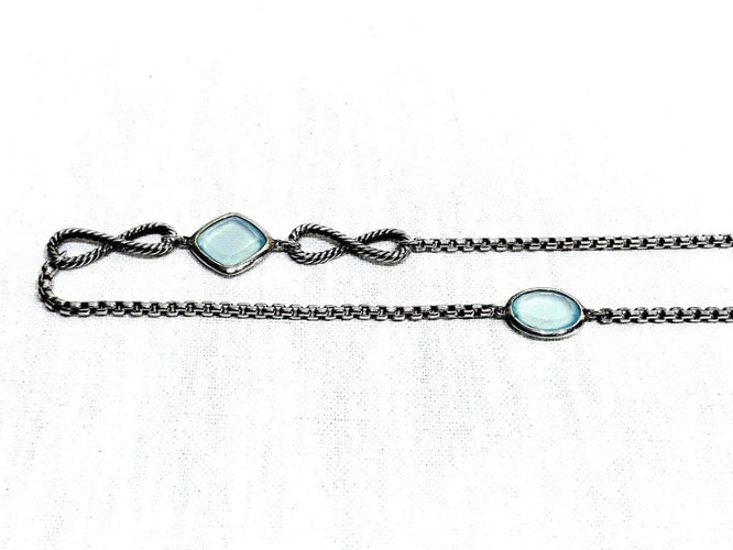 Collier David Yurman - Sautoir en argent 925 et calcédoines 58 Facettes