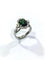 Bague 52 Bague en or blanc 18 carats avec diamants et pierre verte synthétique 58 Facettes