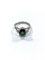 Bague 52 Bague en or blanc 18 carats avec diamants et pierre verte synthétique 58 Facettes