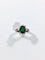 Bague 52 Bague en or blanc 18 carats avec diamants et pierre verte synthétique 58 Facettes