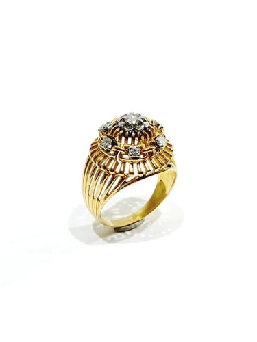Bague 57 Bague ajourée en or rose 18 carats et diamants 58 Facettes