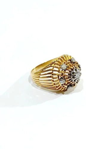 Bague 57 Bague ajourée en or rose 18 carats et diamants 58 Facettes