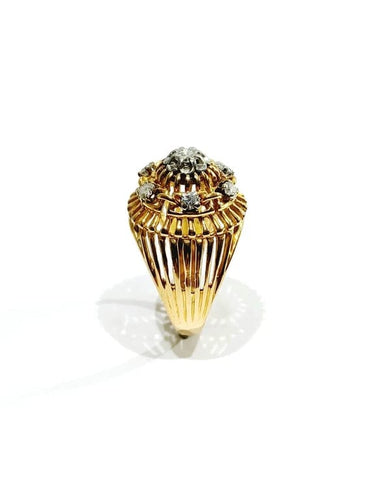 Bague 57 Bague ajourée en or rose 18 carats et diamants 58 Facettes