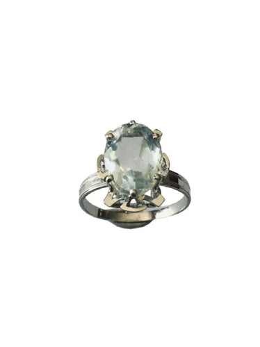 Bague 55 Bague en or blanc 18 carats sertie d’une aigue-marine 58 Facettes 598291