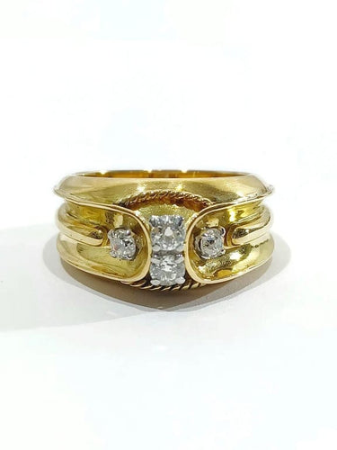 Bague 60 Bague en or jaune 18 carats et diamants 58 Facettes 598278