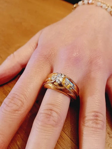Bague 60 Bague en or jaune 18 carats et diamants 58 Facettes 598278