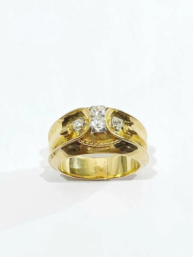 Bague 60 Bague en or jaune 18 carats et diamants 58 Facettes 598278