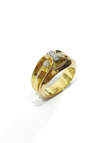 Bague 60 Bague en or jaune 18 carats et diamants 58 Facettes 598278