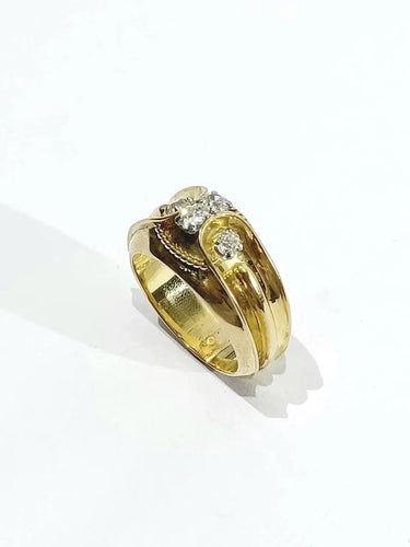 Bague 60 Bague en or jaune 18 carats et diamants 58 Facettes 598278