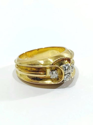 Bague 60 Bague en or jaune 18 carats et diamants 58 Facettes 598278