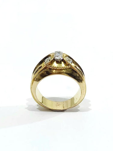 Bague 60 Bague en or jaune 18 carats et diamants 58 Facettes 598278